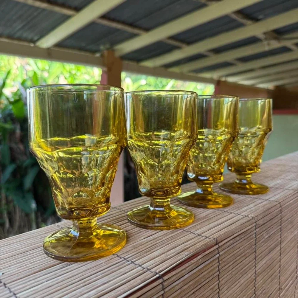 Georgian Style Amber Glasses 5.5